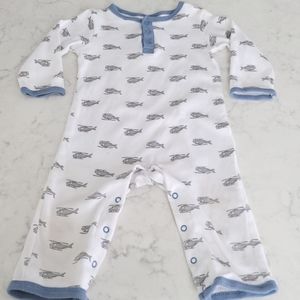 HB HELICOPTER PAJAMAS.SIZE 18 M. GREY WHITE WITH BLUE TRIM.